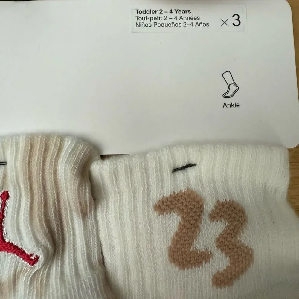 Air Jordan Girl 6 Pairs Lightweight Ankle Socks ~ Size 2-4 years NWT